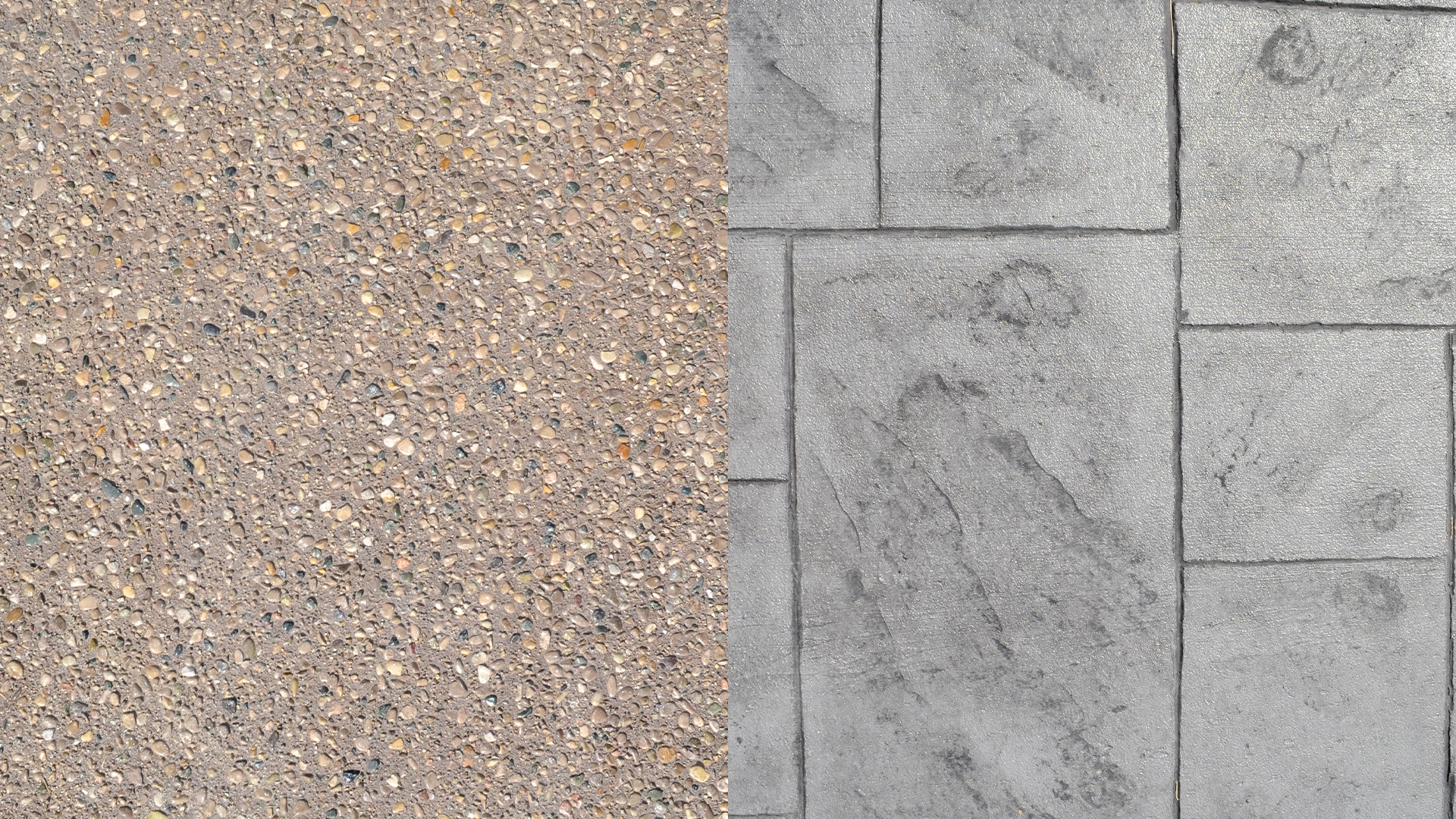aggregated vs large ashlar concrete stamp
